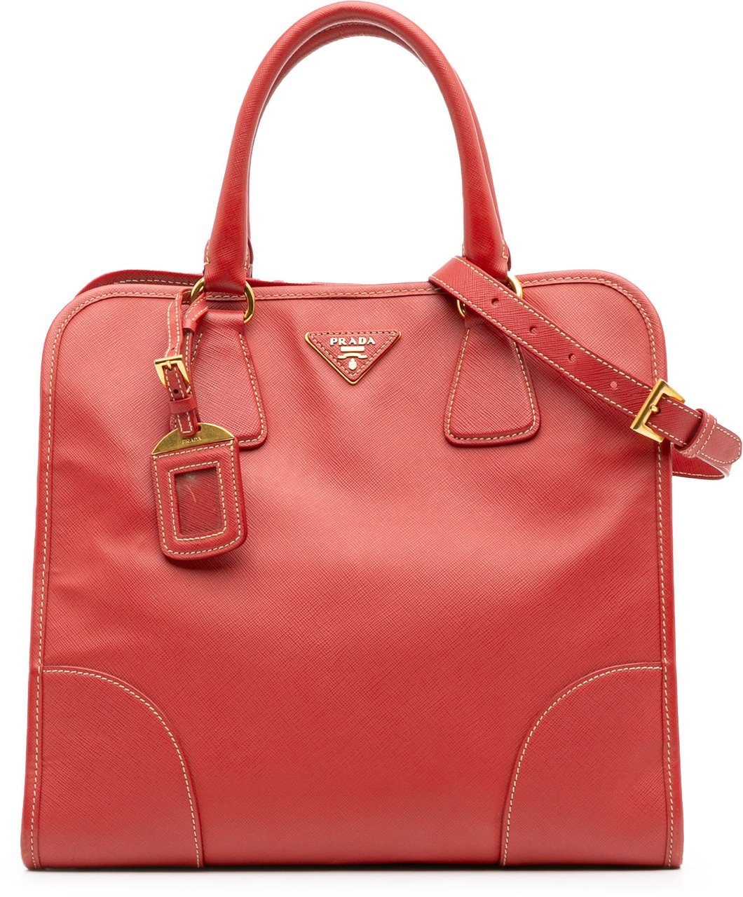 Prada Saffiano Lux Shopping Tote Rood