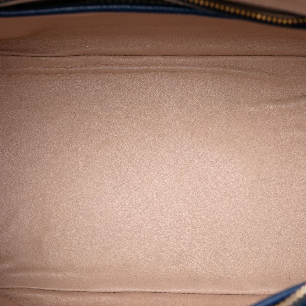 Prada Bicolor Saffiano Lux Promenade Dome Handbag Blauw