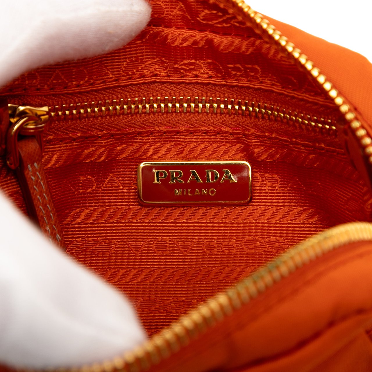 Prada Tessuto Cosmetic Pouch Oranje