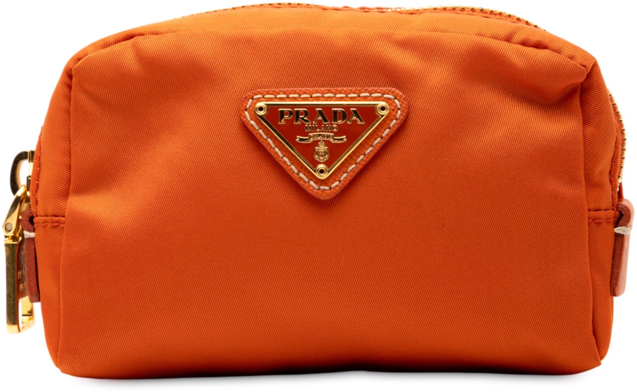 Prada Tessuto Cosmetic Pouch Oranje