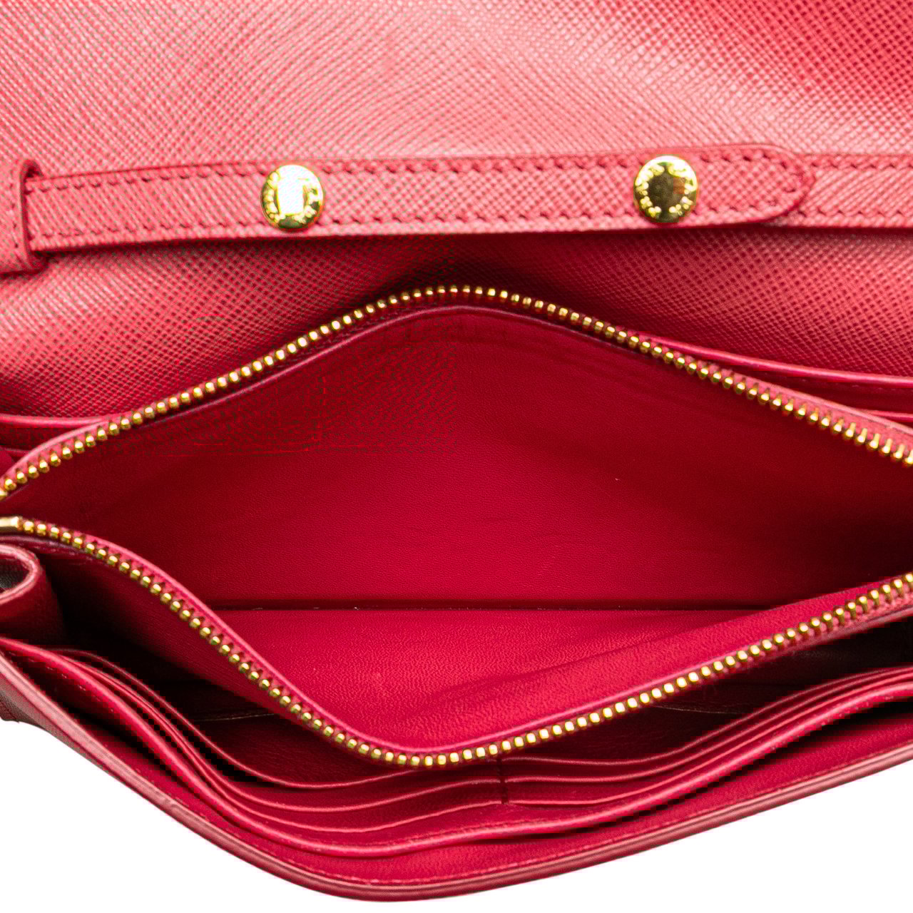 Prada Saffiano Lux Bow Wallet On Strap Roze