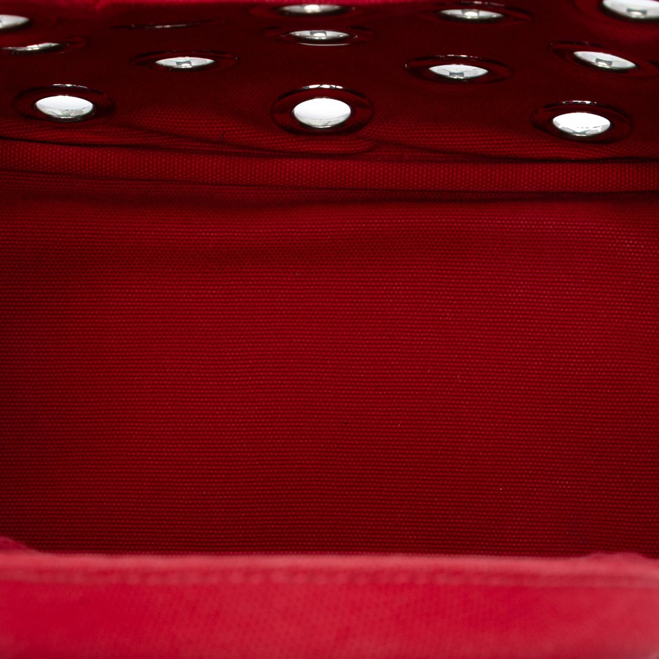 Prada Small Canvas Canapa Grommet Satchel Rood