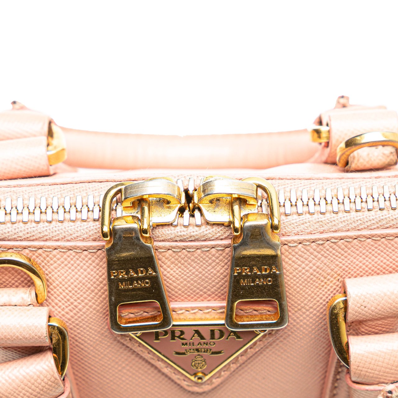 Prada Mini Saffiano Lux Promenade Satchel Roze
