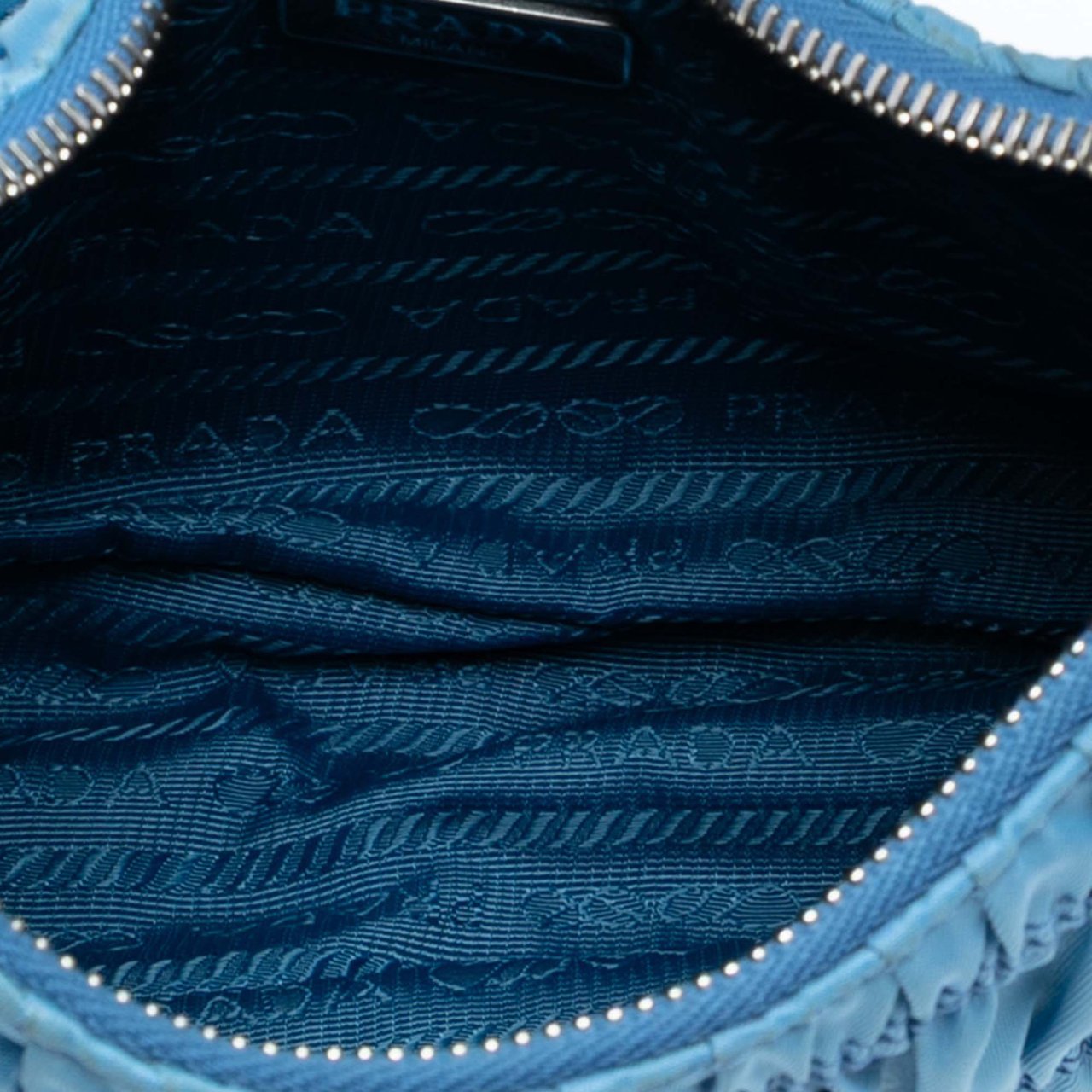 Prada Tessuto Gaufre Re Edition Shoulder Bag Blauw
