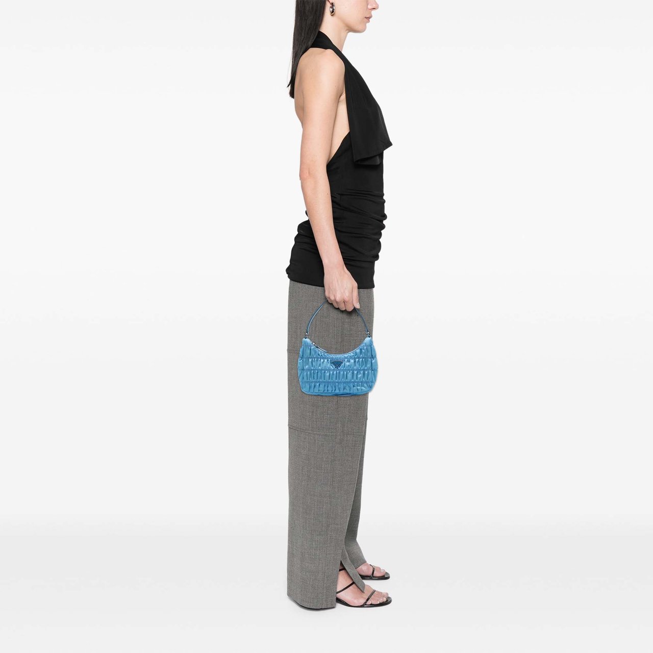 Prada Tessuto Gaufre Re Edition Shoulder Bag Blauw