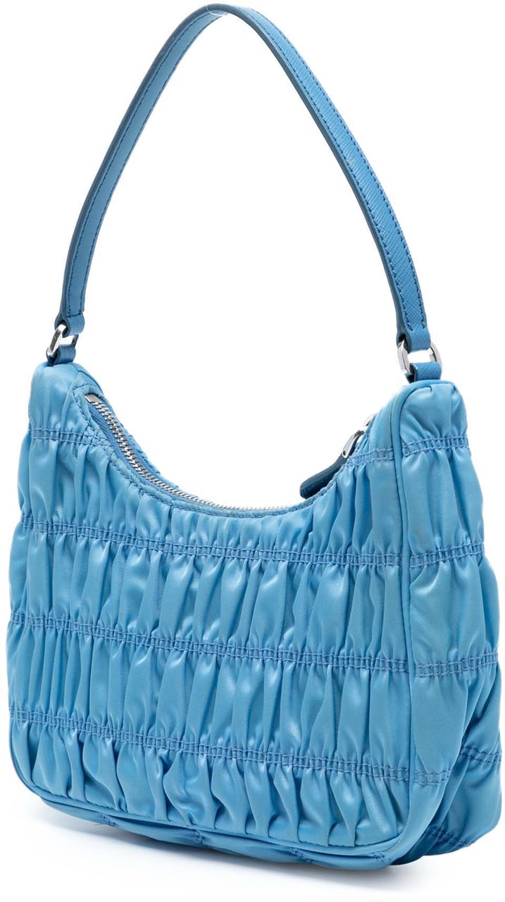 Prada Tessuto Gaufre Re Edition Shoulder Bag Blauw