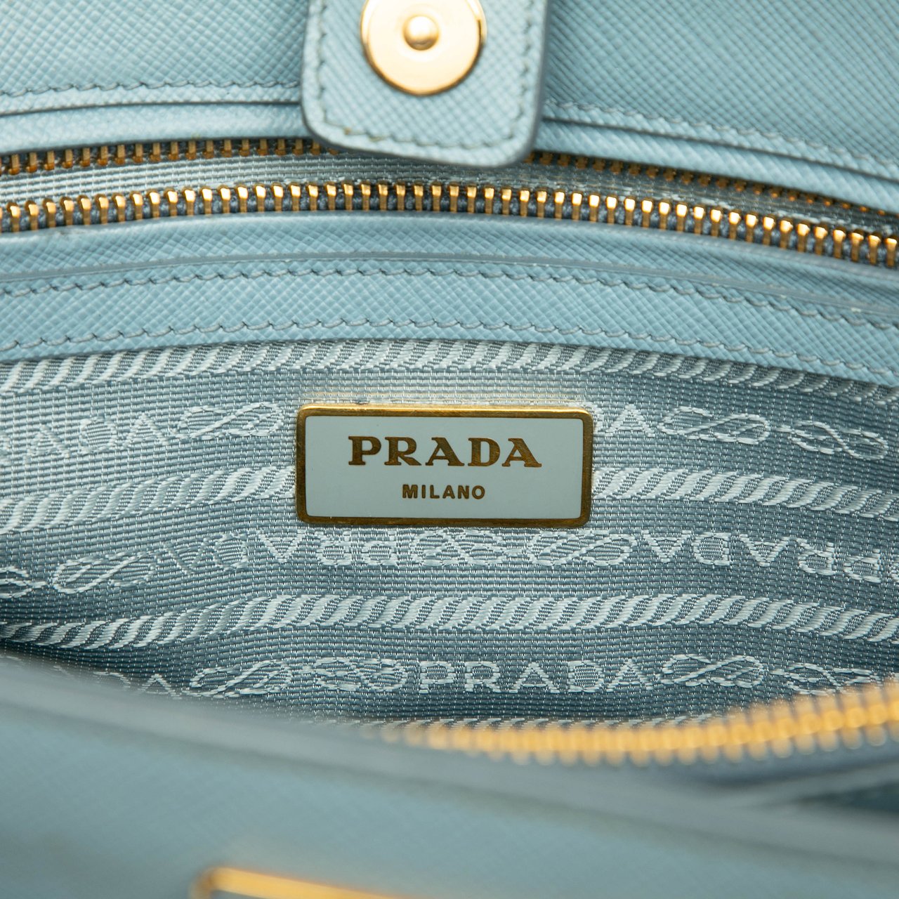 Prada Medium Saffiano Lux Galleria Satchel Blauw