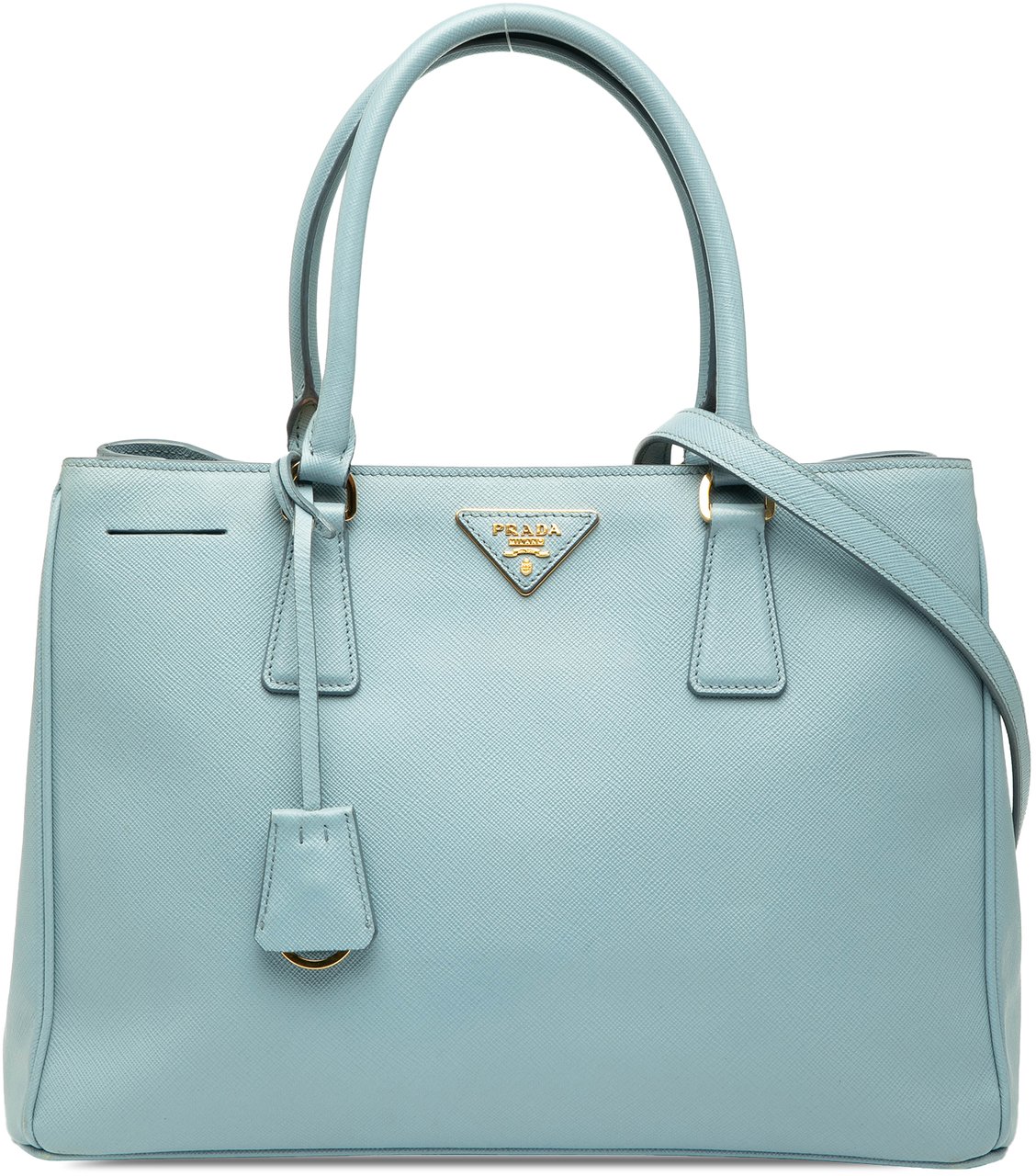 Prada Medium Saffiano Lux Galleria Satchel Blauw
