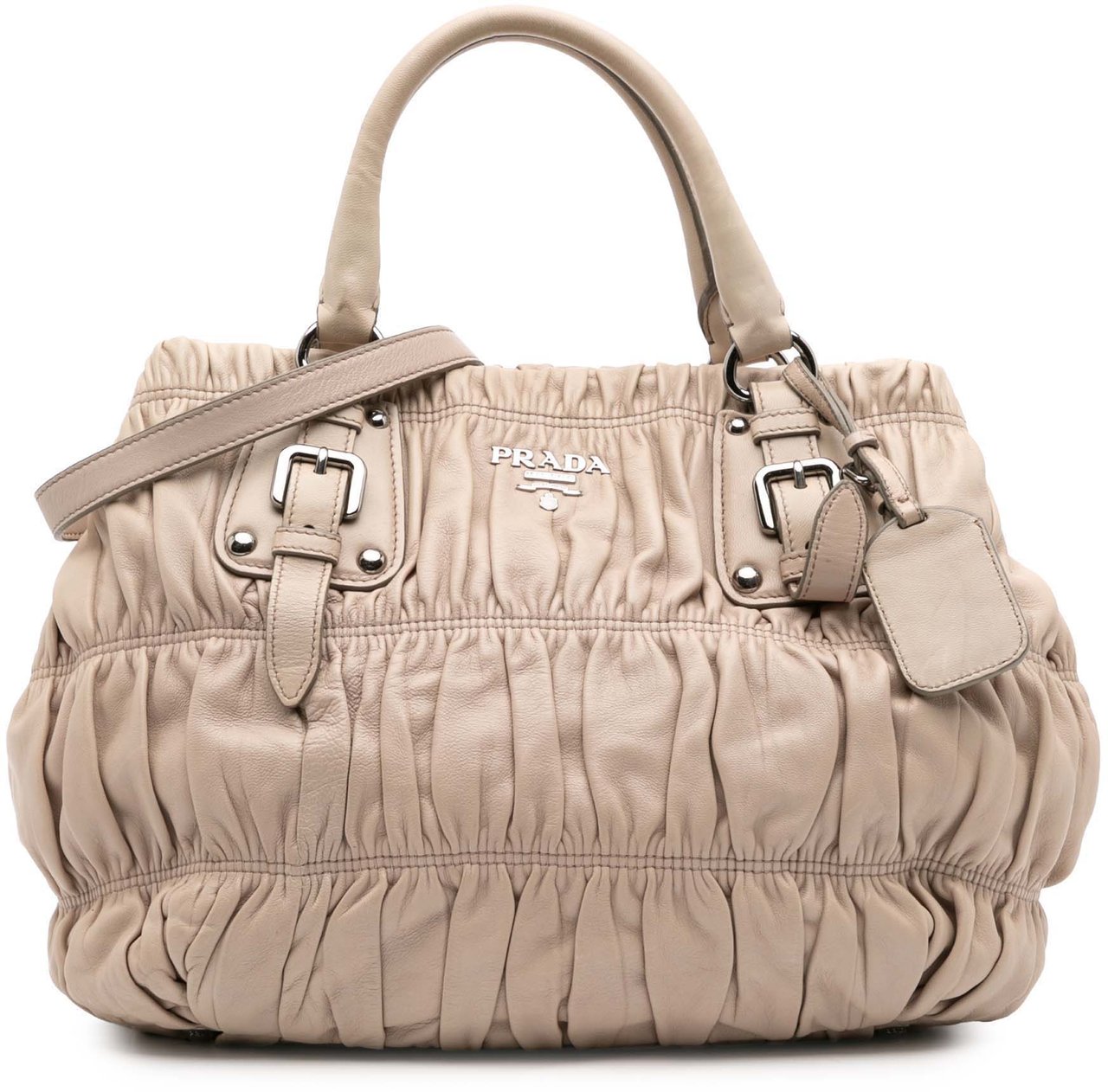 Prada Nappa Gaufre Satchel Bruin