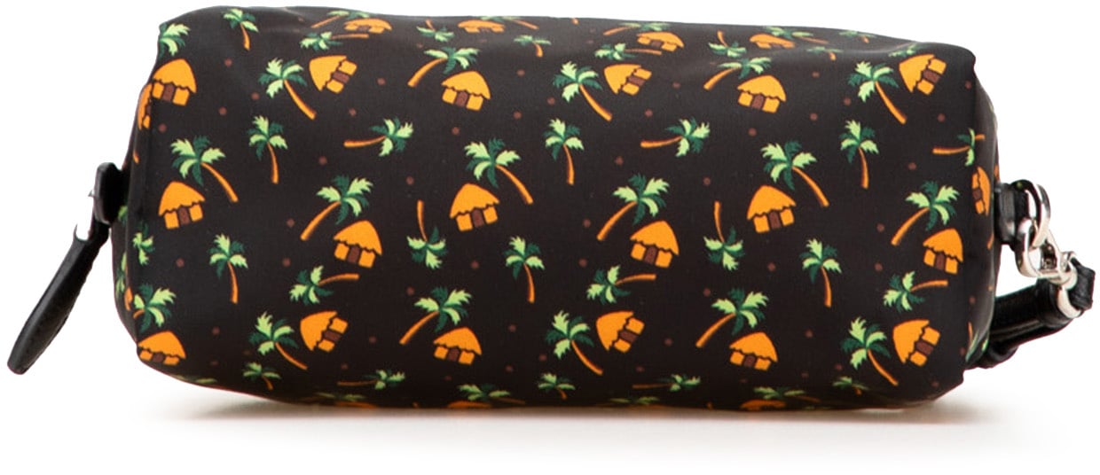 Prada Small Tessuto Saint Palm Cosmetic Pouch Zwart