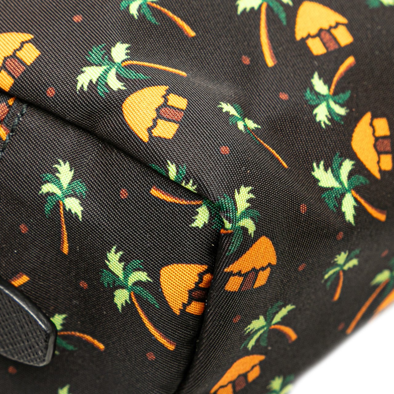 Prada Small Tessuto Saint Palm Cosmetic Pouch Zwart