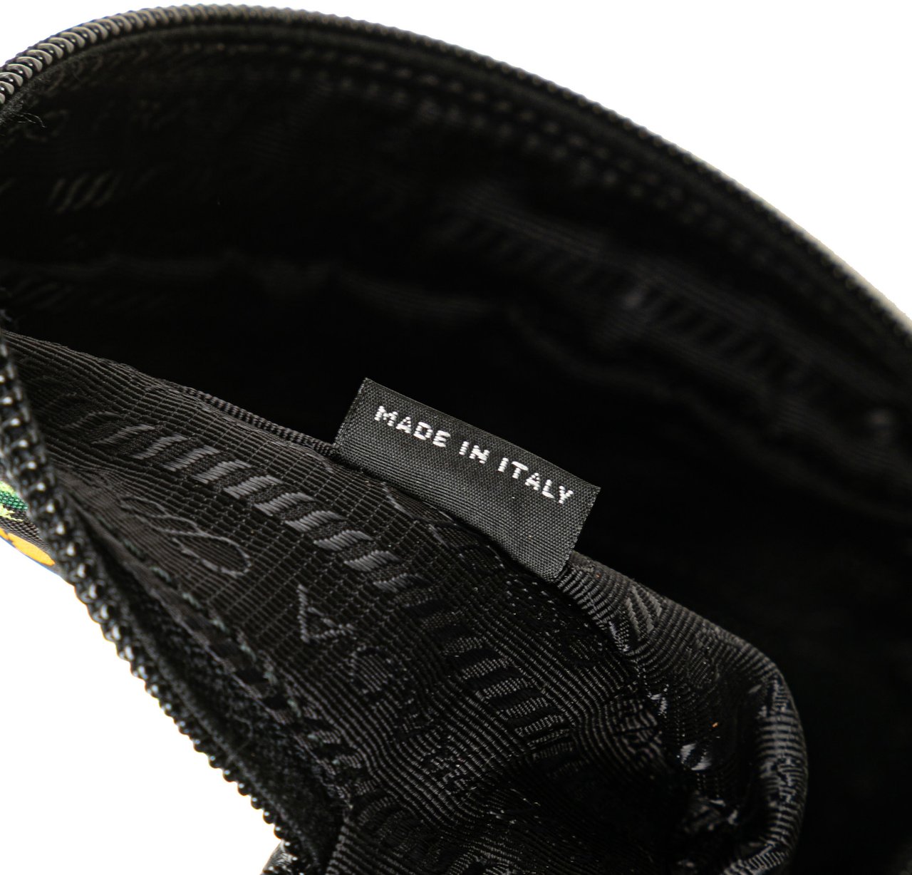 Prada Small Tessuto Saint Palm Cosmetic Pouch Zwart