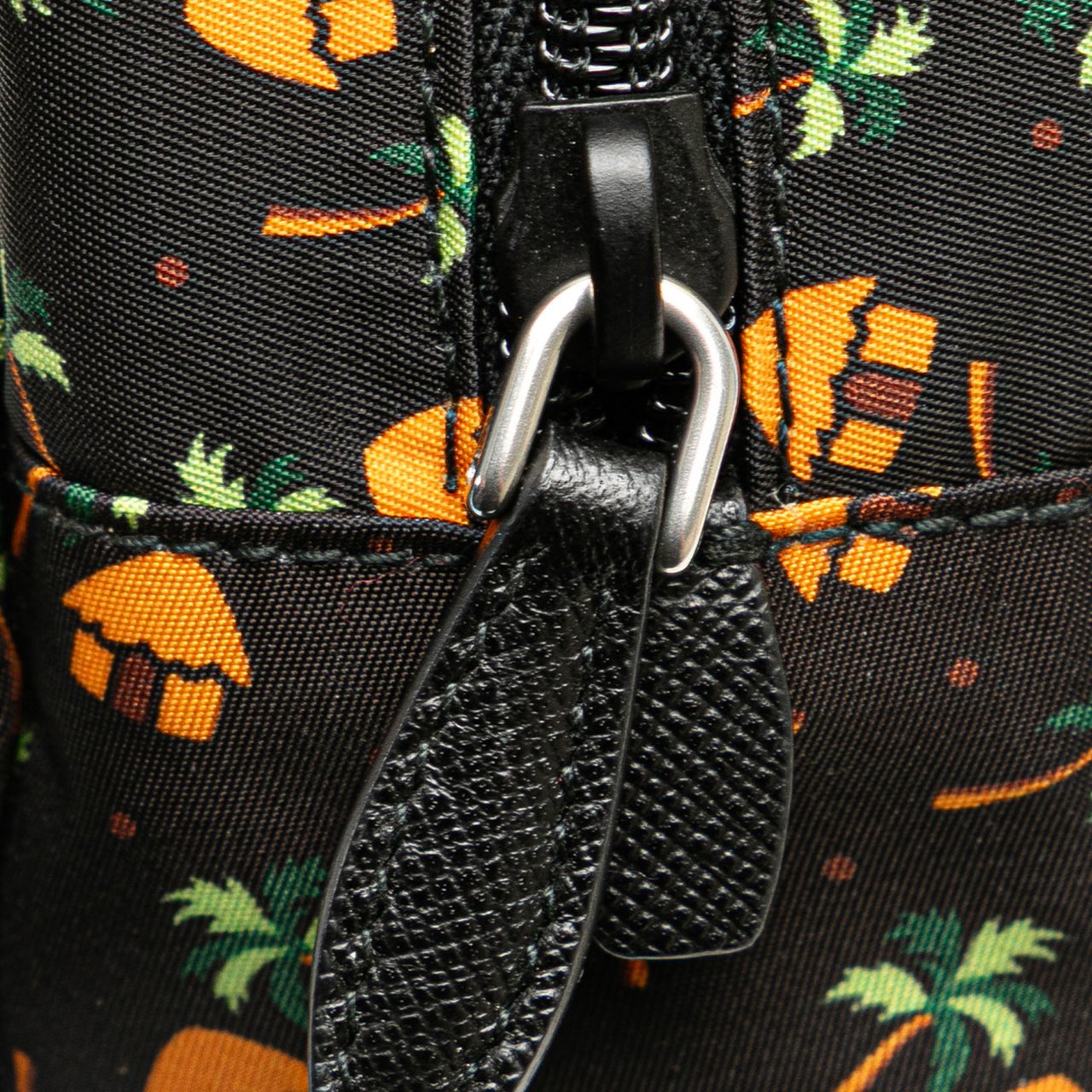 Prada Small Tessuto Saint Palm Cosmetic Pouch Zwart