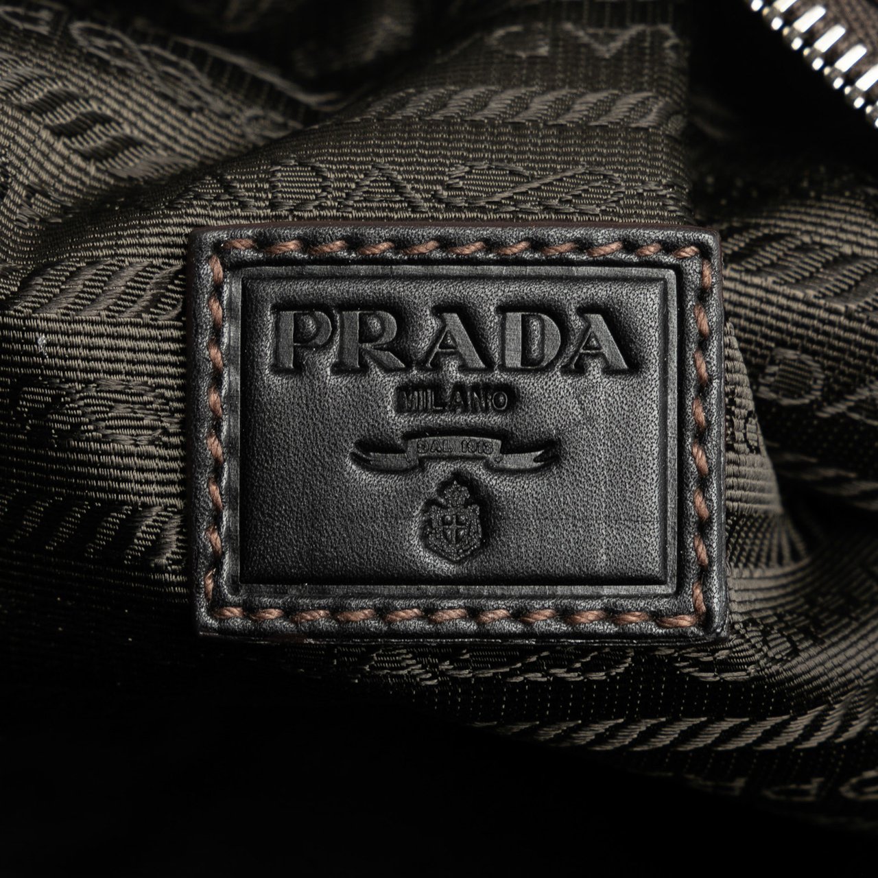 Prada Canapa Logo Canvas Pouch Bruin