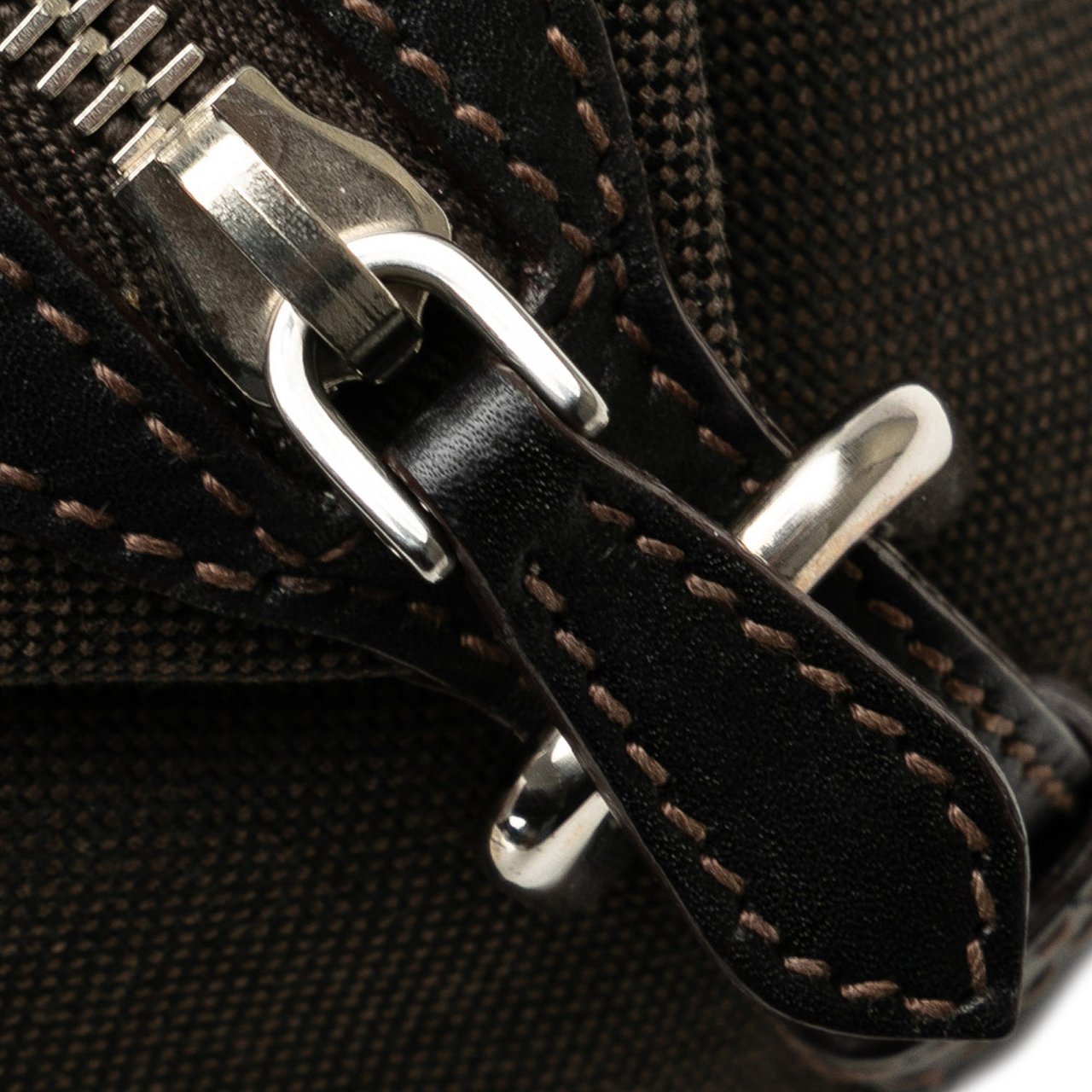 Prada Canapa Logo Canvas Pouch Bruin