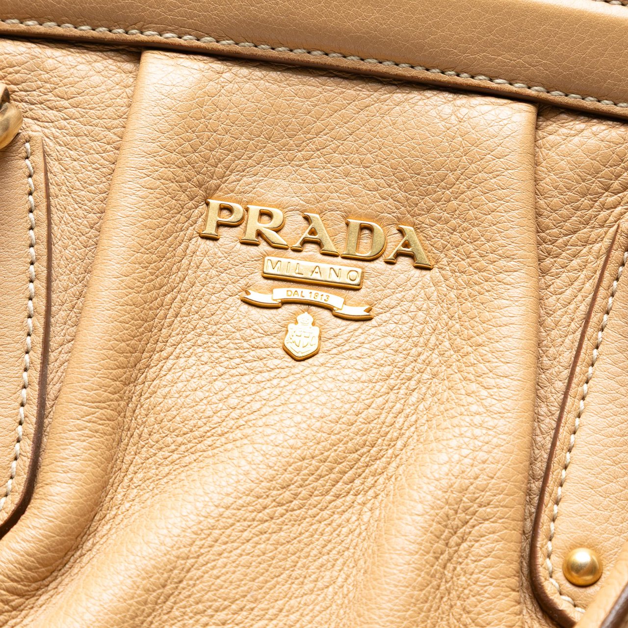 Prada Cervo Antik Frame Handbag Bruin