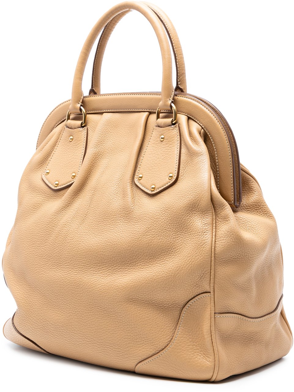 Prada Cervo Antik Frame Handbag Bruin