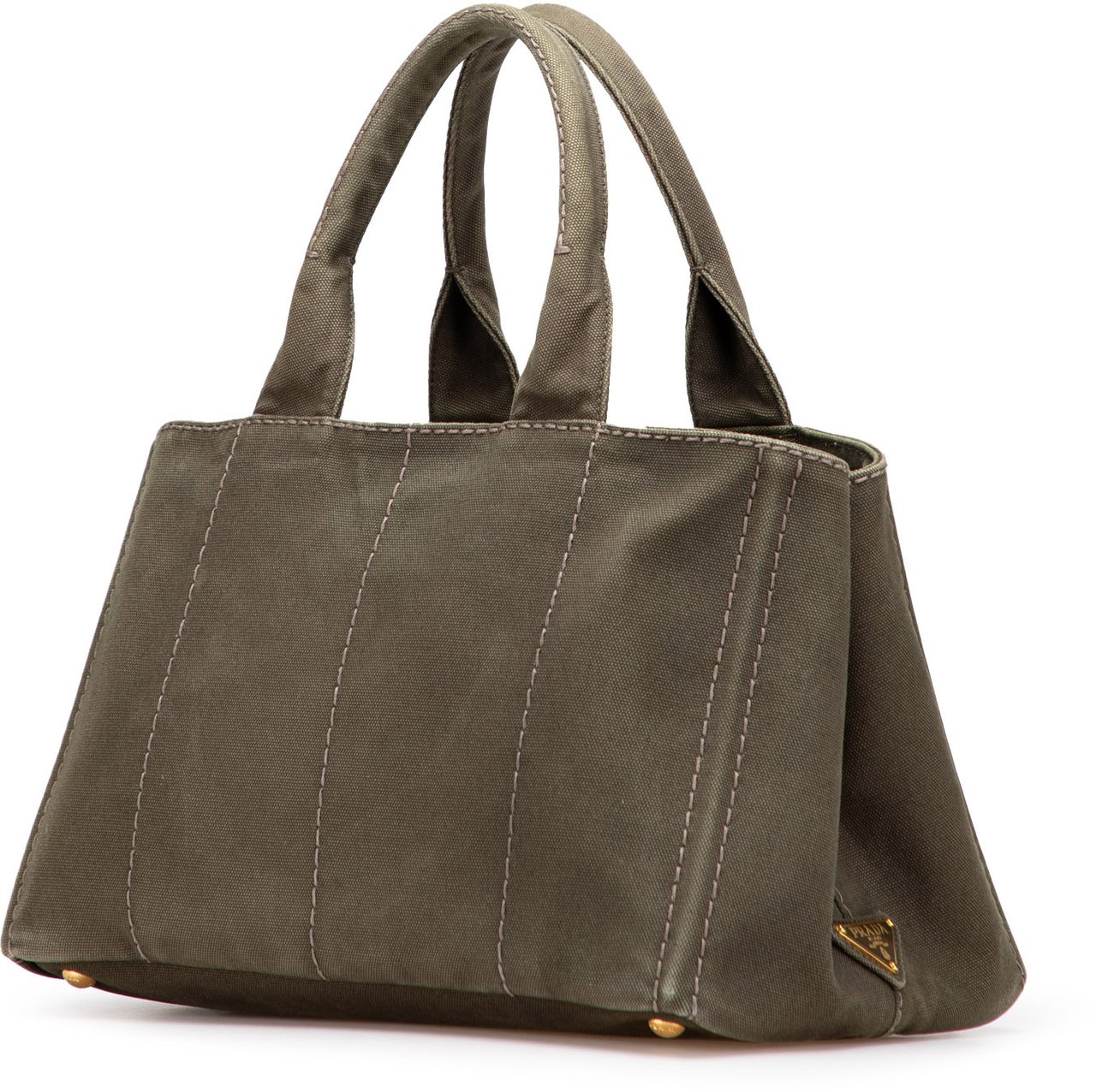 Prada Canvas Canapa Logo Satchel Bruin