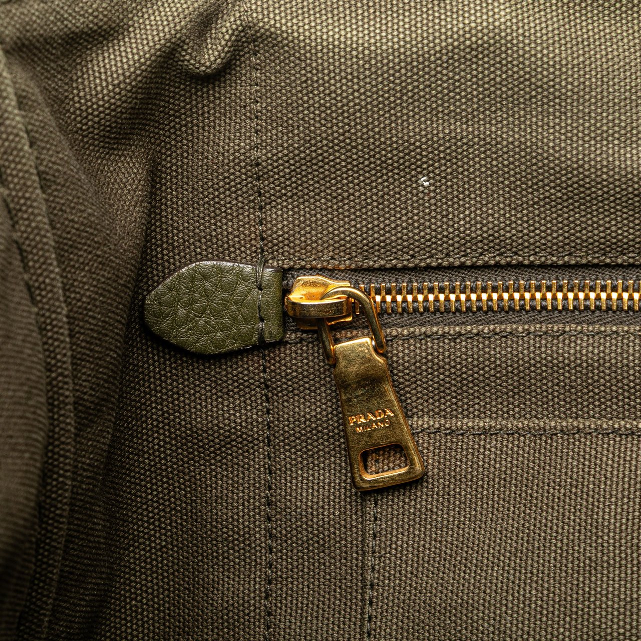 Prada Canvas Canapa Logo Satchel Bruin
