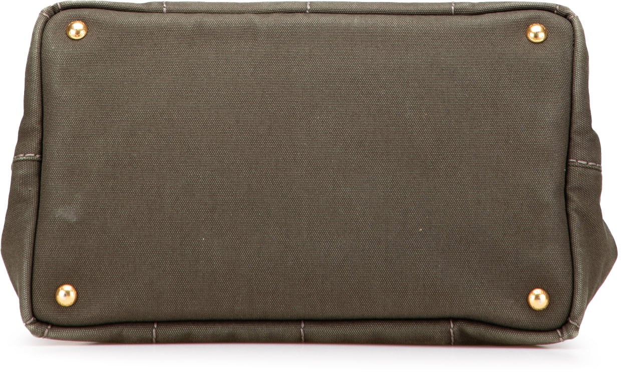 Prada Canvas Canapa Logo Satchel Bruin