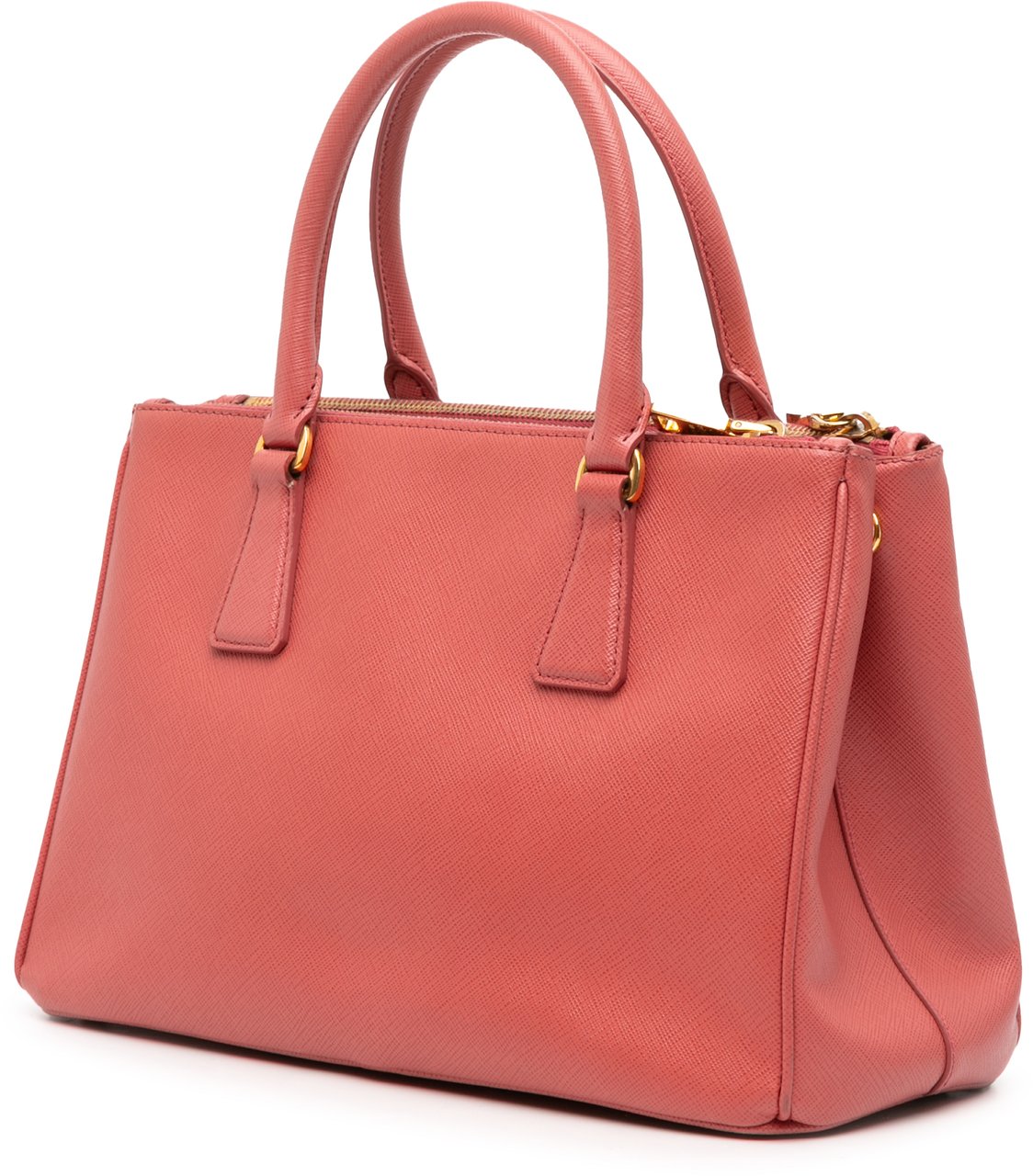 Prada Small Saffiano Lux Galleria Double Zip Satchel Roze