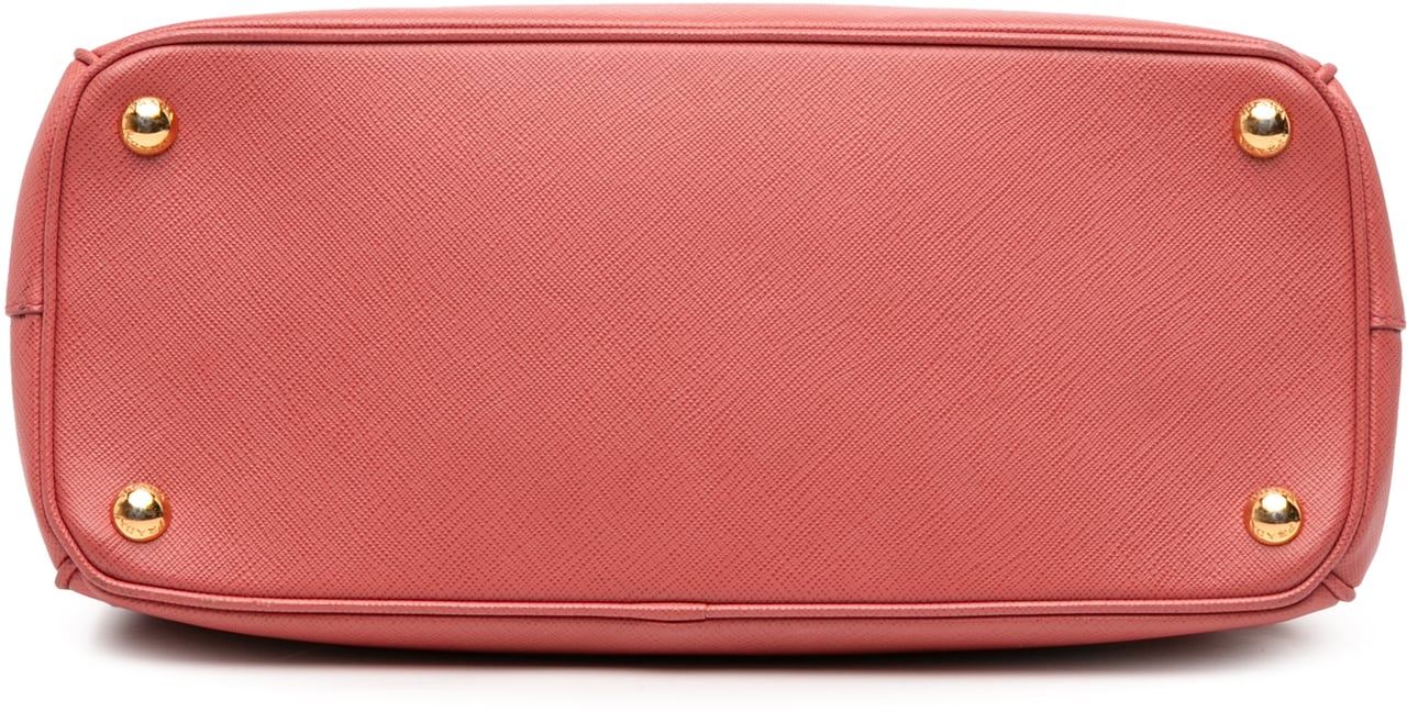 Prada Small Saffiano Lux Galleria Double Zip Satchel Roze