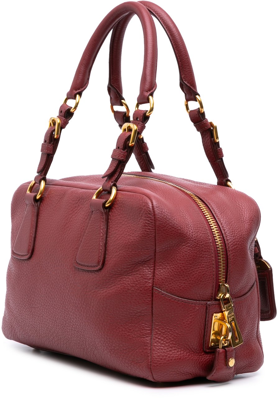 Prada Vitello Daino Bauletto Rood