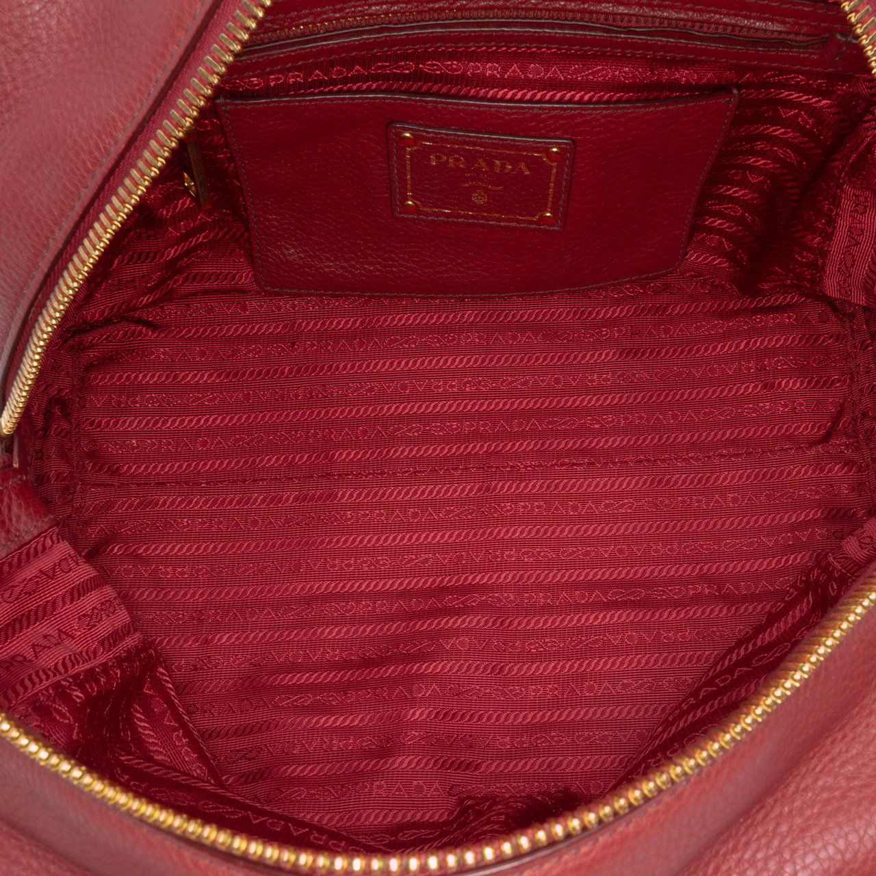 Prada Vitello Daino Bauletto Rood
