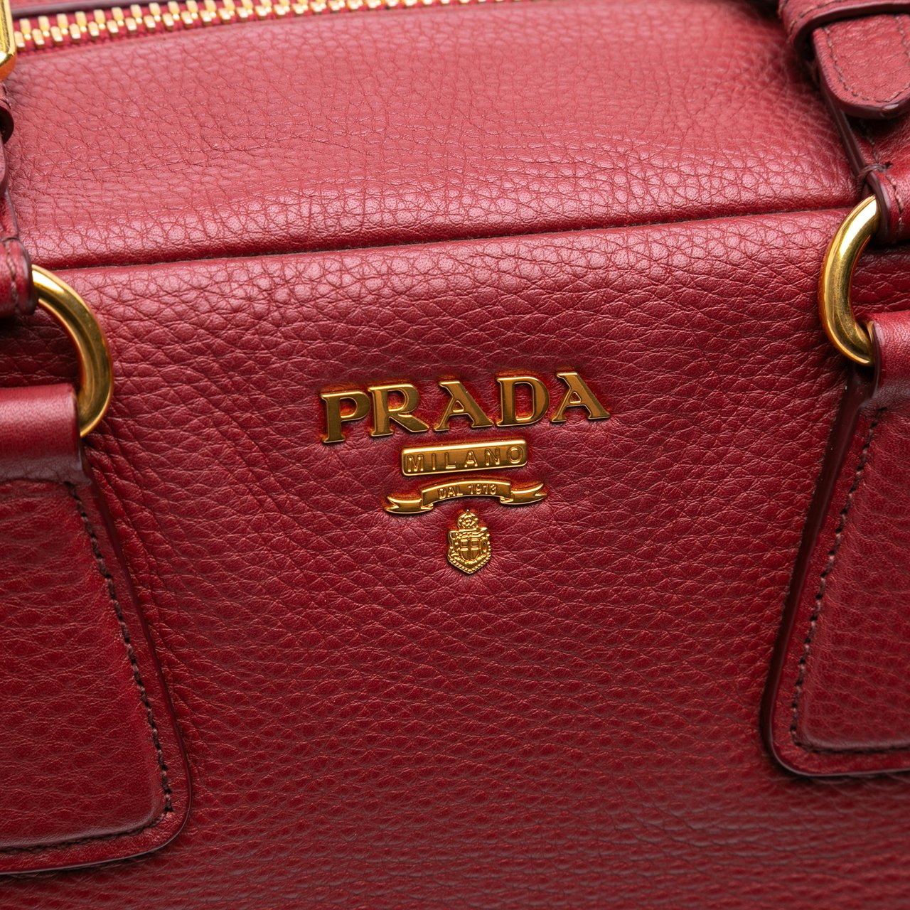 Prada Vitello Daino Bauletto Rood