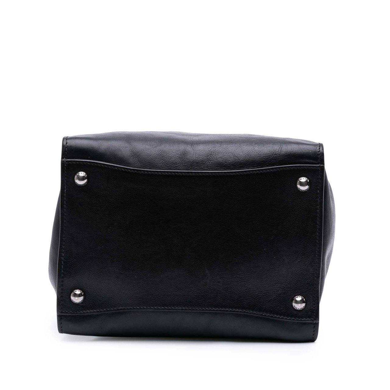 Prada Glace Calf Twin Pocket Satchel Zwart