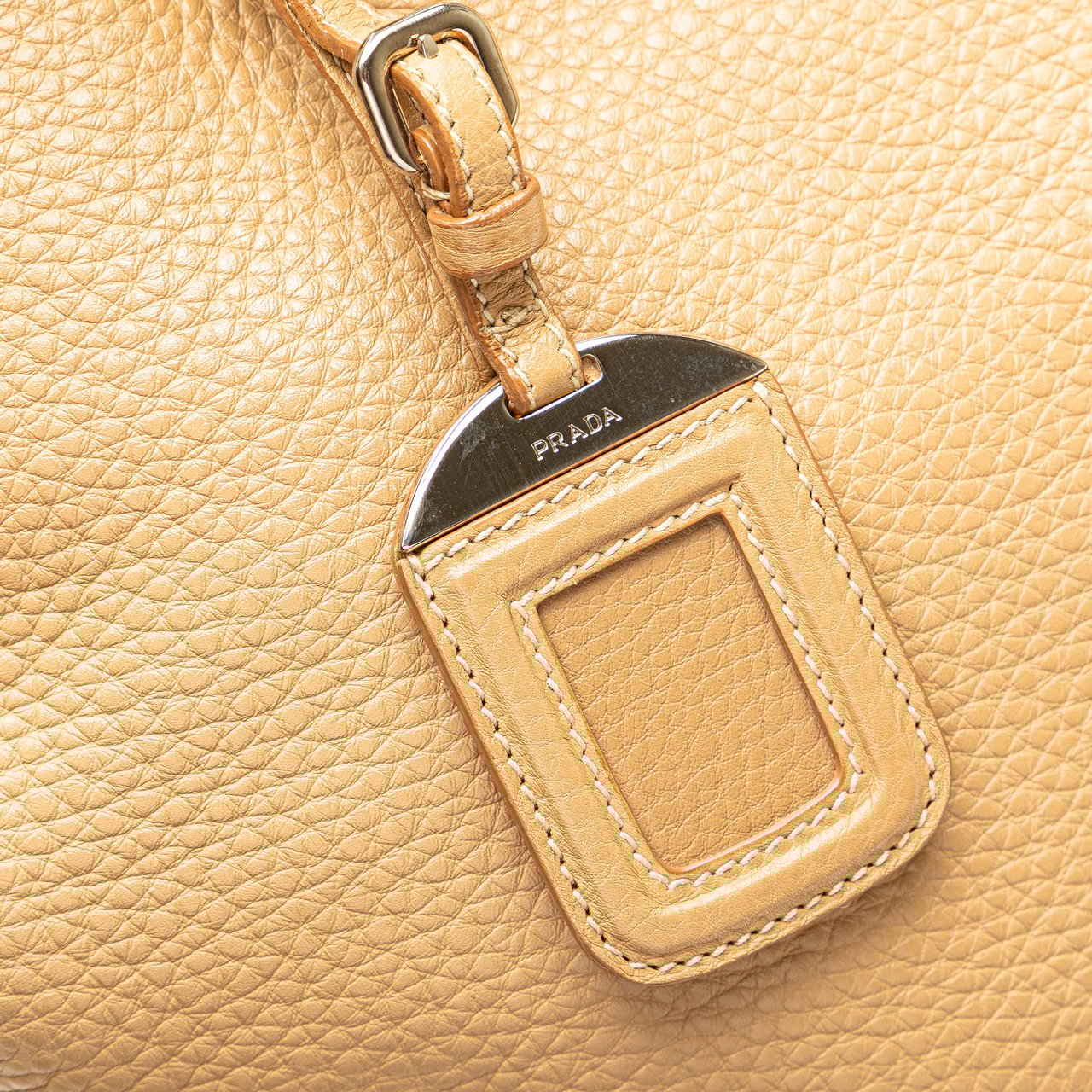Prada Vitello Daino Open Convertible Tote Bruin