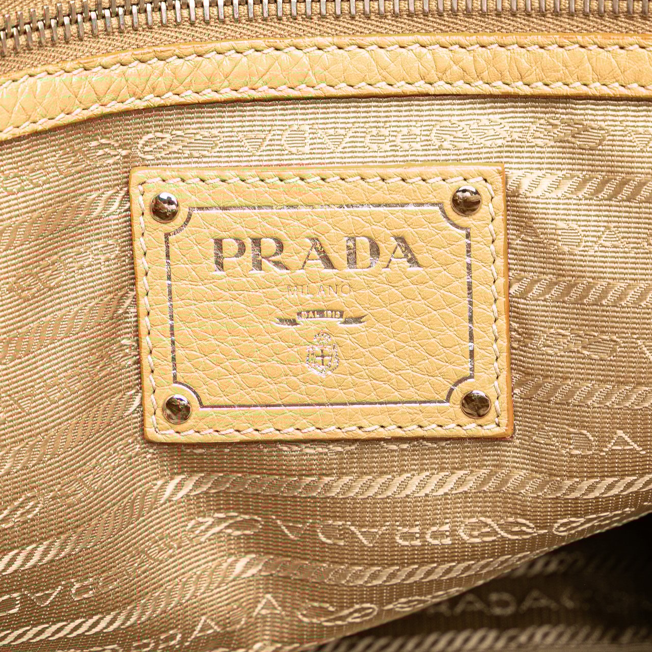 Prada Vitello Daino Open Convertible Tote Bruin