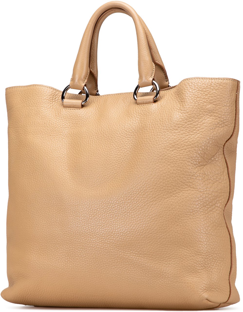 Prada Vitello Daino Open Convertible Tote Bruin