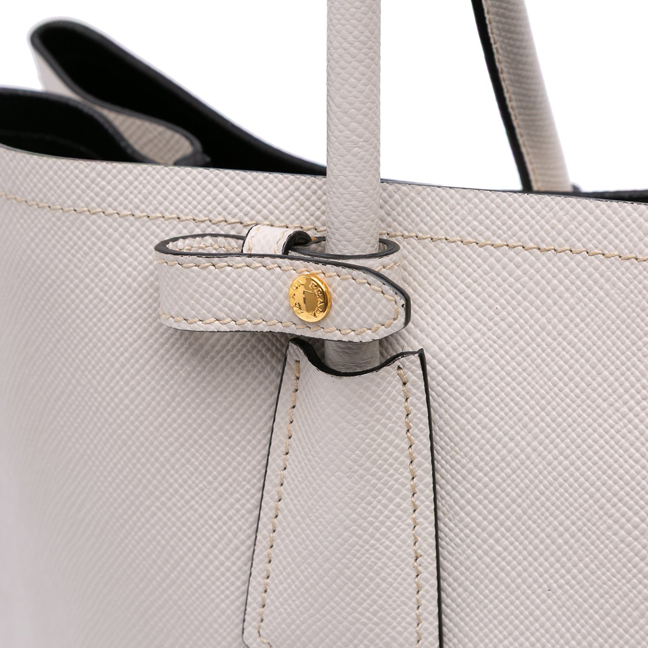 Prada Large Saffiano Cuir Double Satchel Wit
