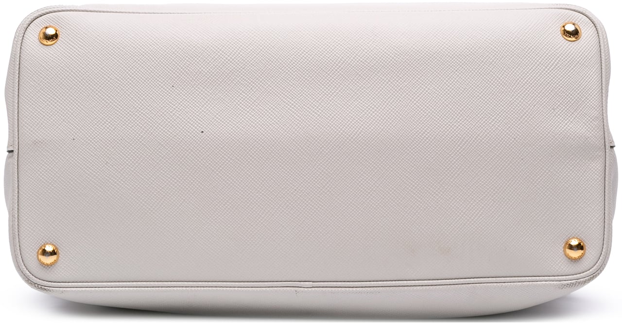 Prada Large Saffiano Cuir Double Satchel Wit