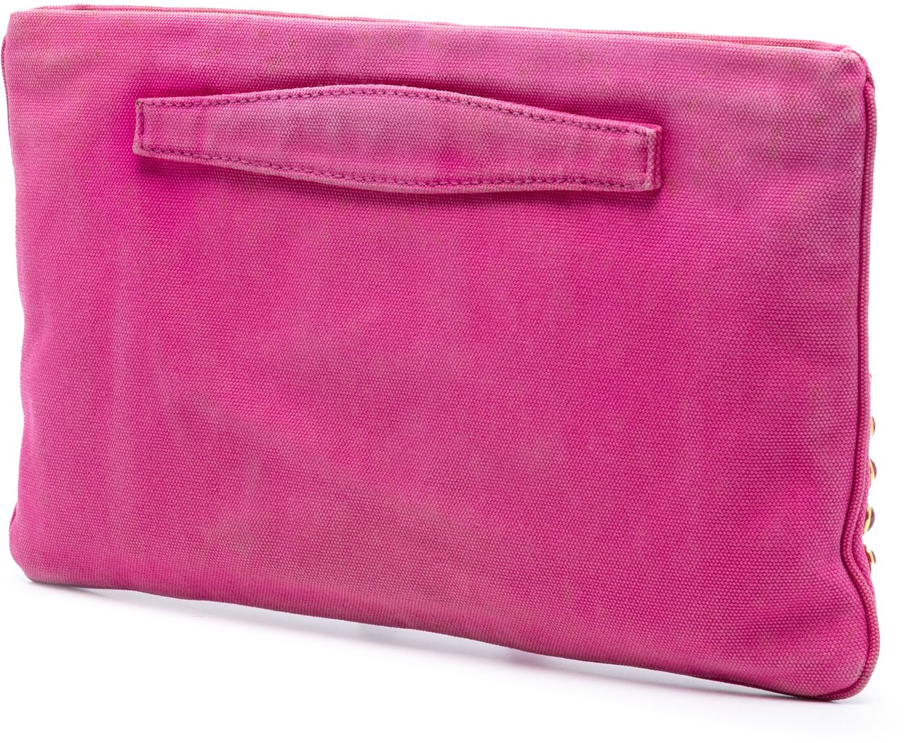 Prada Canvas Canapa Studded Vernice Clutch Roze