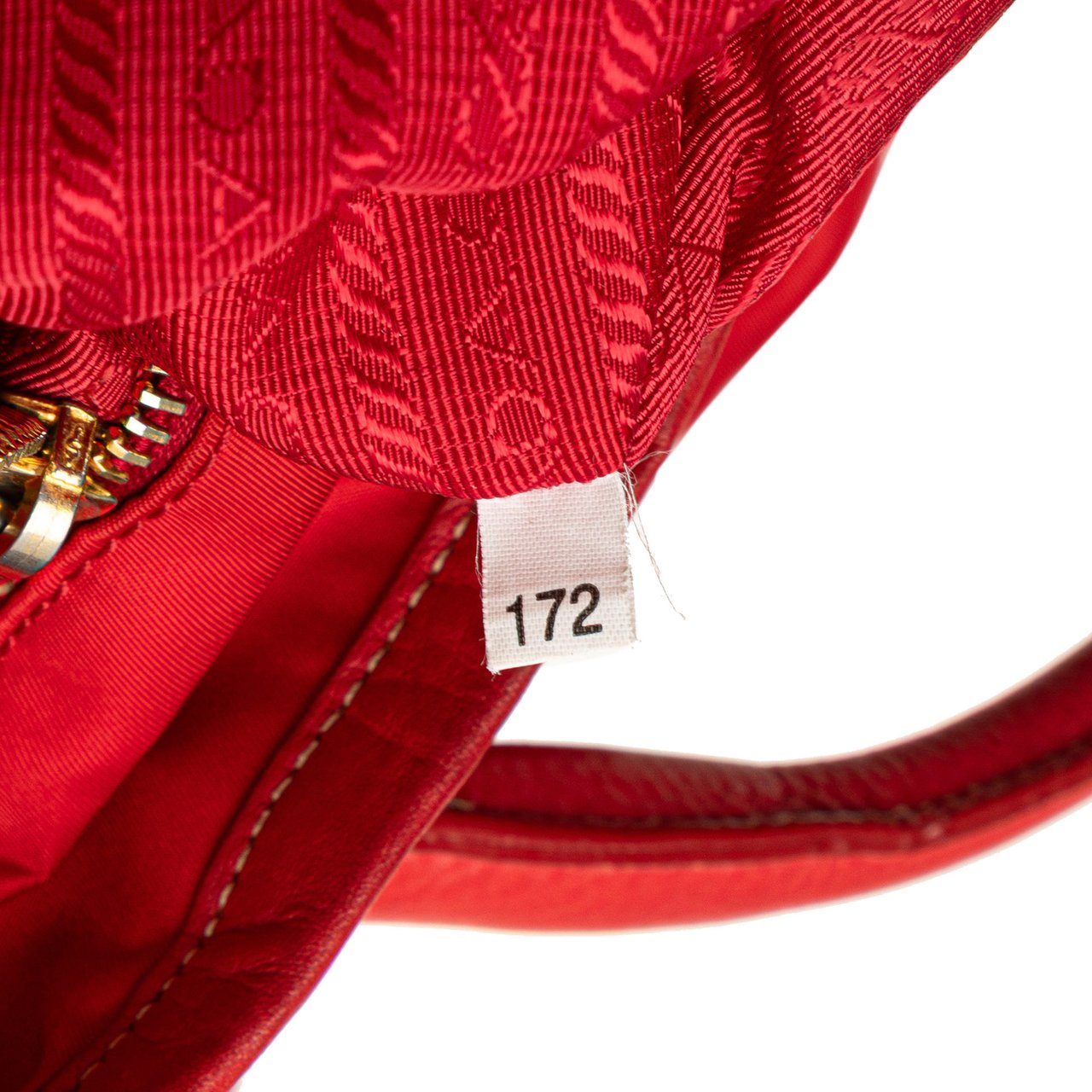 Prada Vitello Daino Trimmed Tessuto Satchel Rood