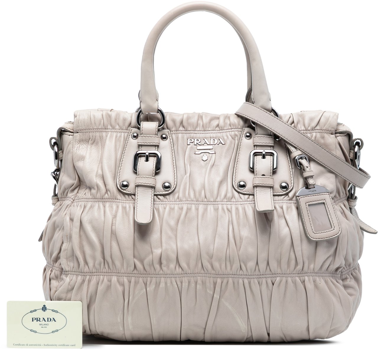 Prada Nappa Gaufre Satchel Bruin