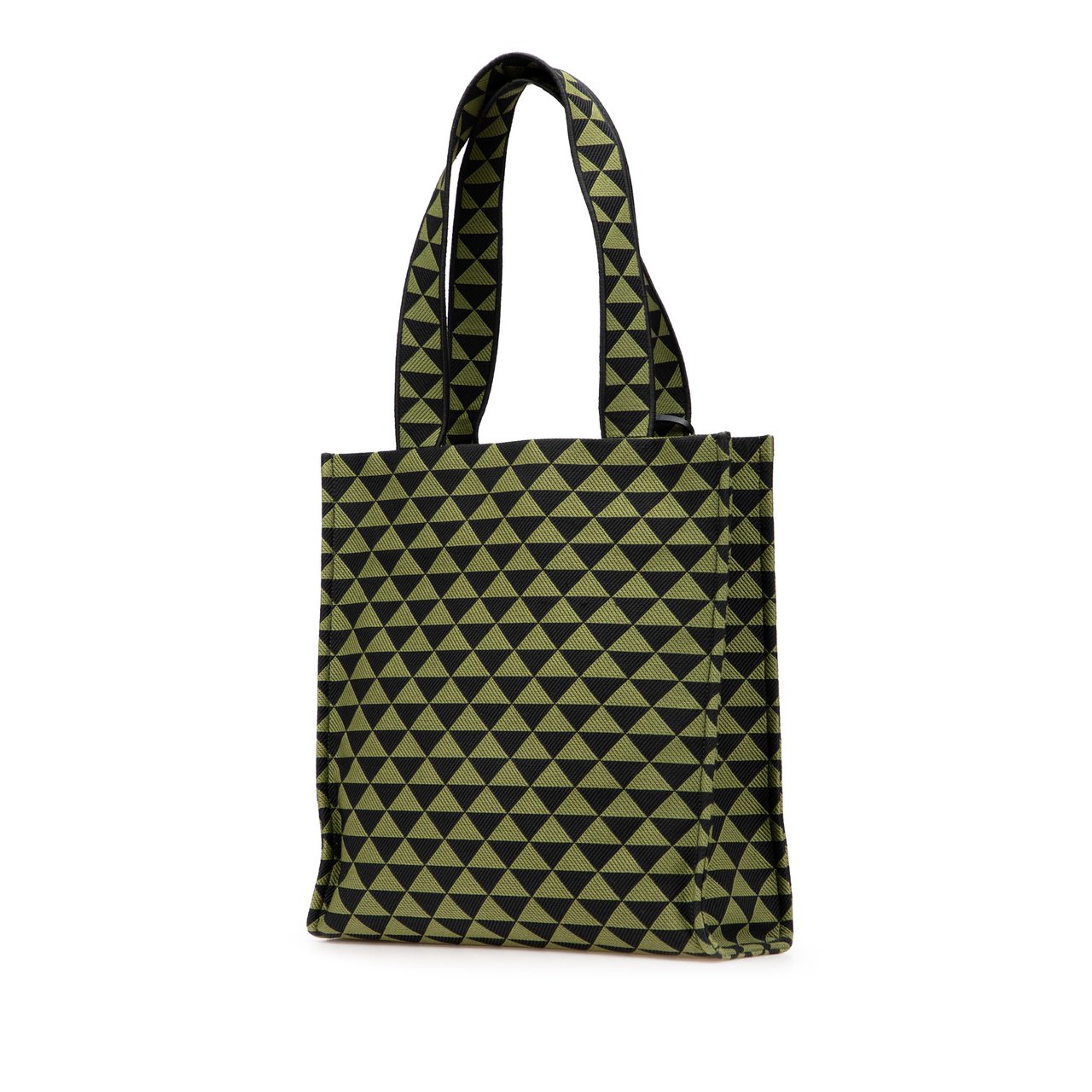 Prada Jacquard Triangolo Symbole Shopping Tote Groen