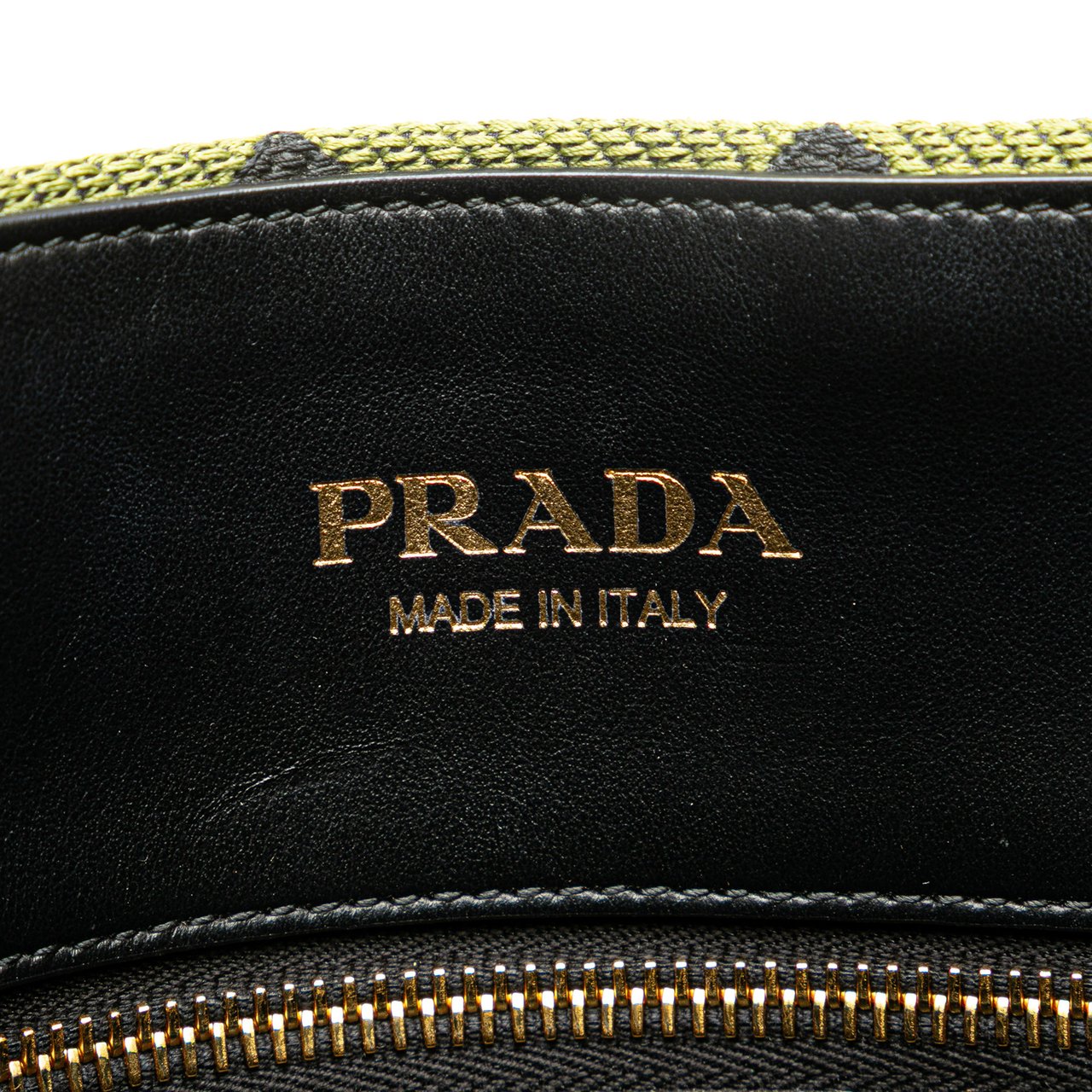 Prada Jacquard Triangolo Symbole Shopping Tote Groen