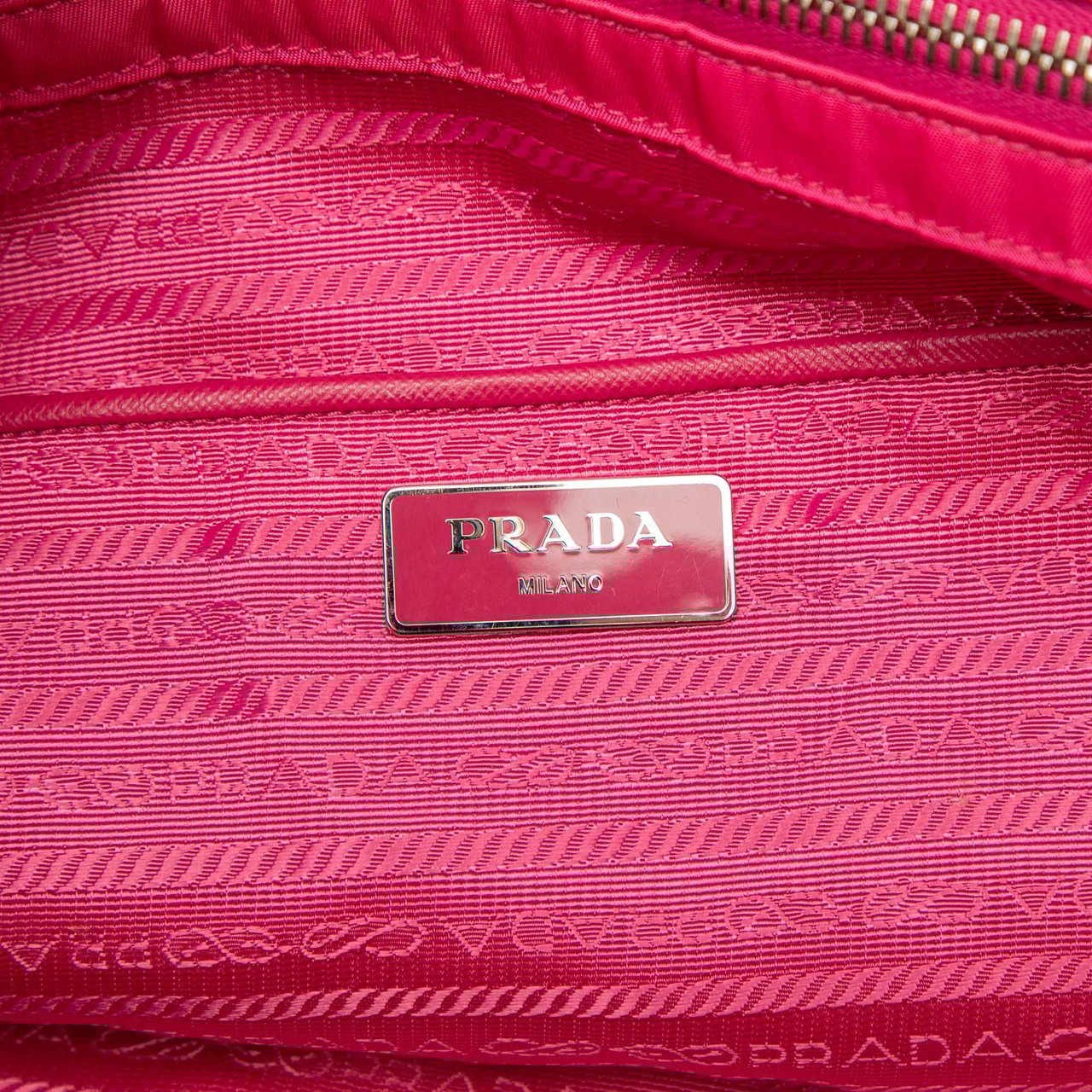 Prada Saffiano Trimmed Tessuto Open Convertible Tote Roze