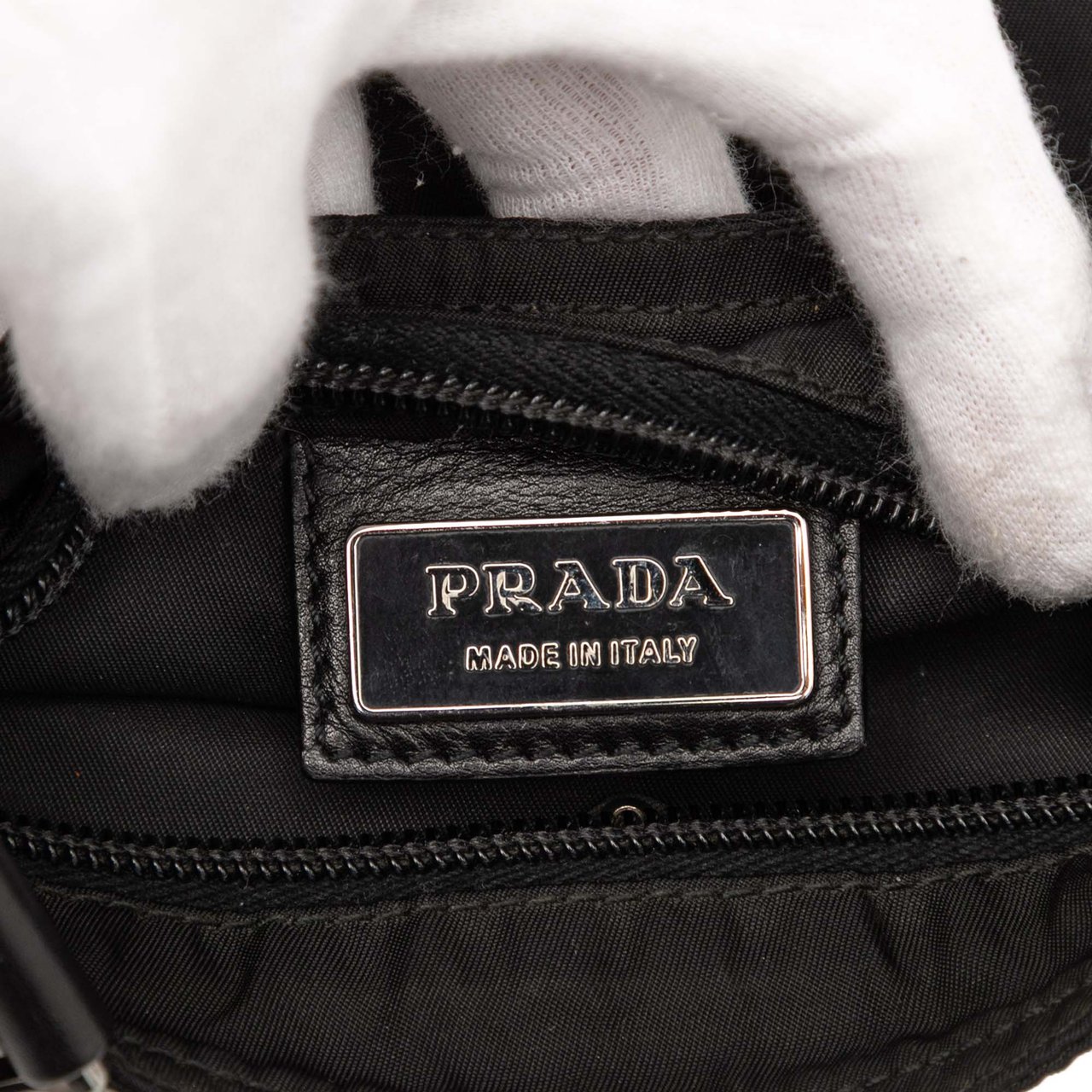Prada Tessuto Zip Top Crossbody Zwart