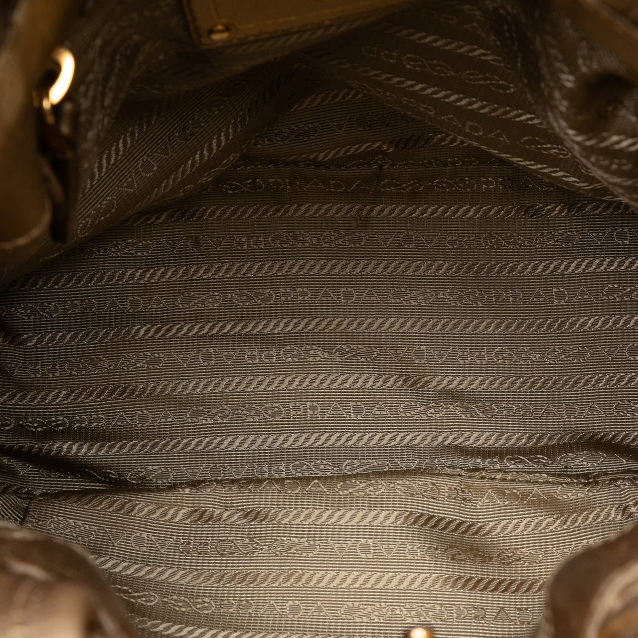 Prada Metallic Nappa Antique Bow Satchel Goud