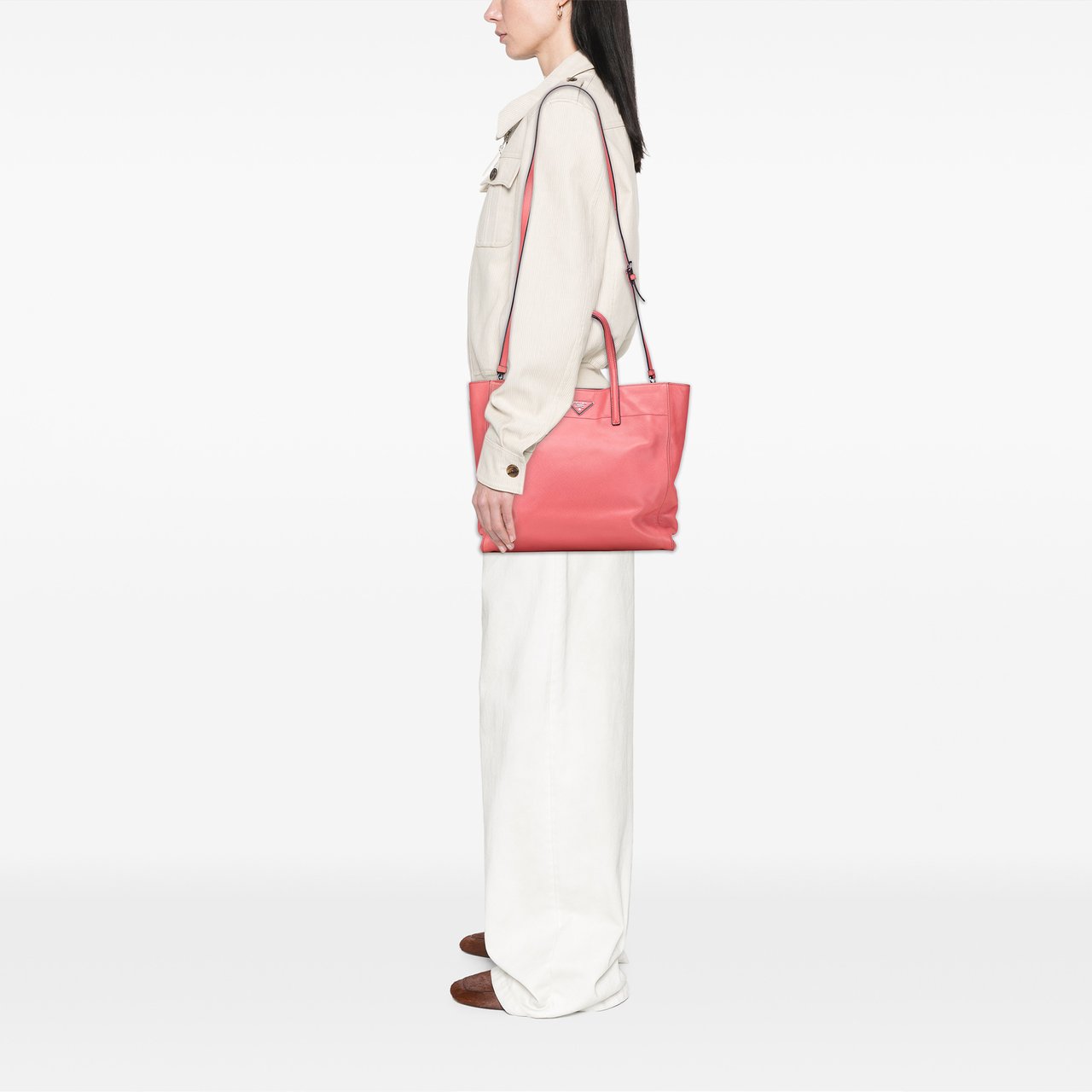 Prada Saffiano Soft Tote Roze