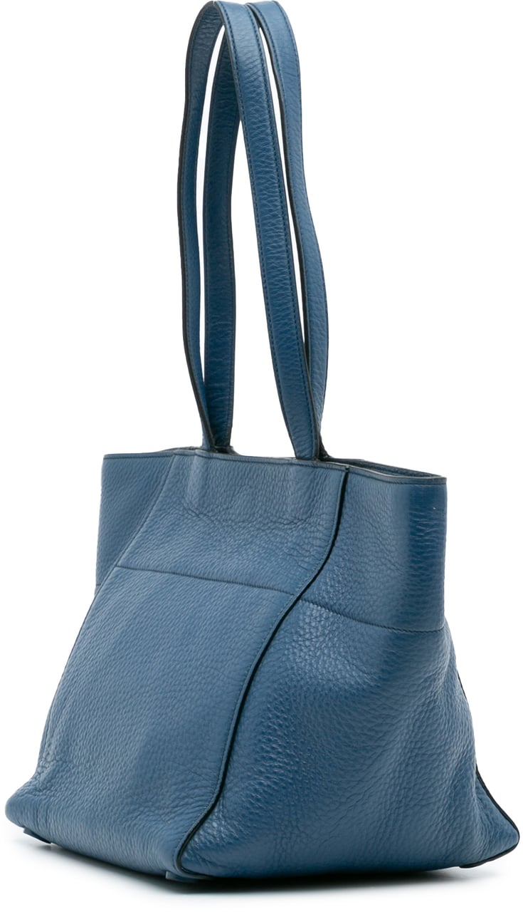 Prada Vitello Daino Tote Blauw