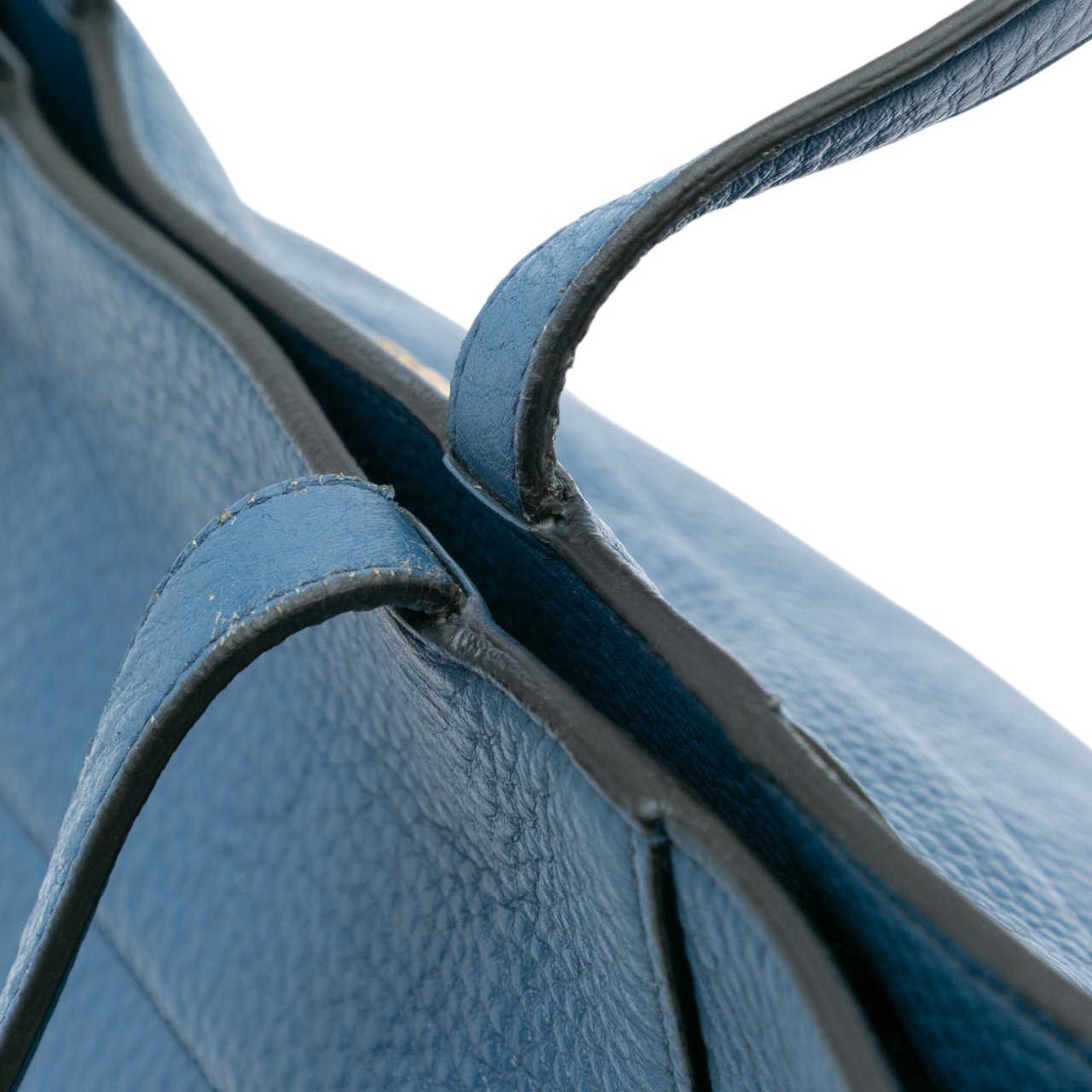 Prada Vitello Daino Tote Blauw