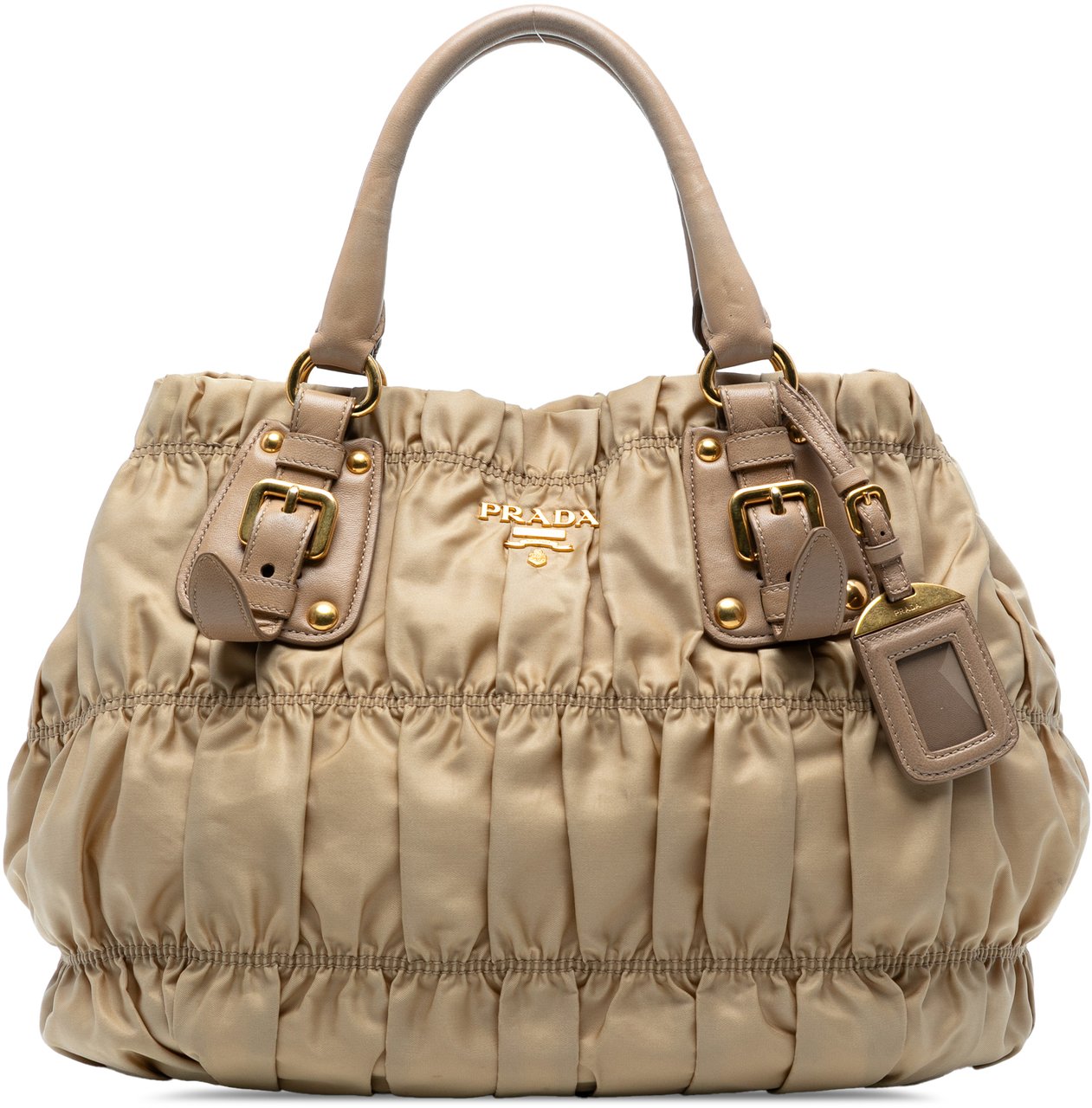 Prada Tessuto Gaufre Satchel Bruin