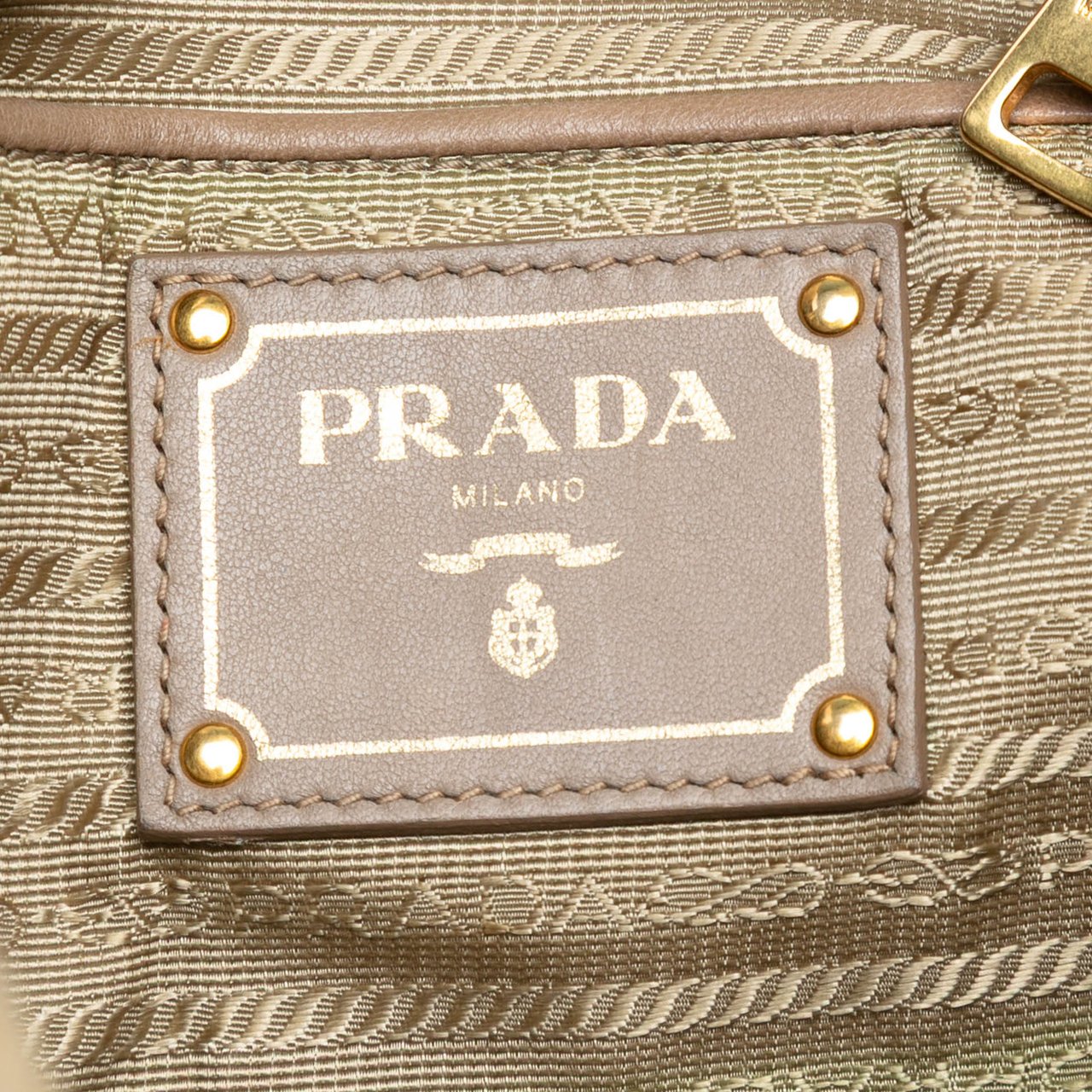 Prada Tessuto Gaufre Satchel Bruin