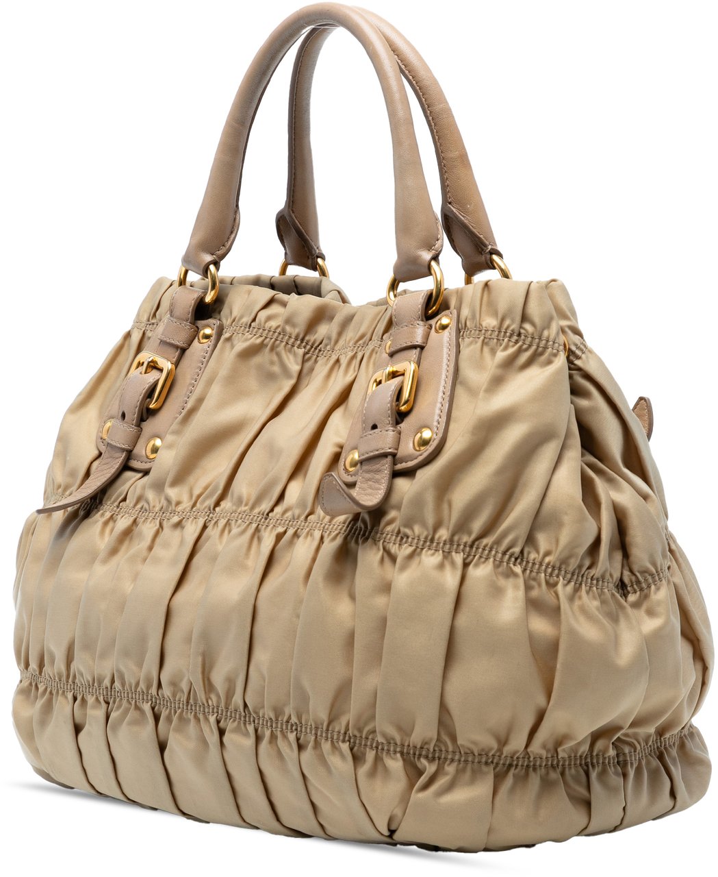 Prada Tessuto Gaufre Satchel Bruin