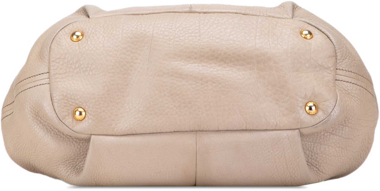 Prada Vitello Daino Open Convertible Tote Bruin